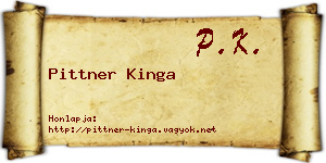 Pittner Kinga névjegykártya